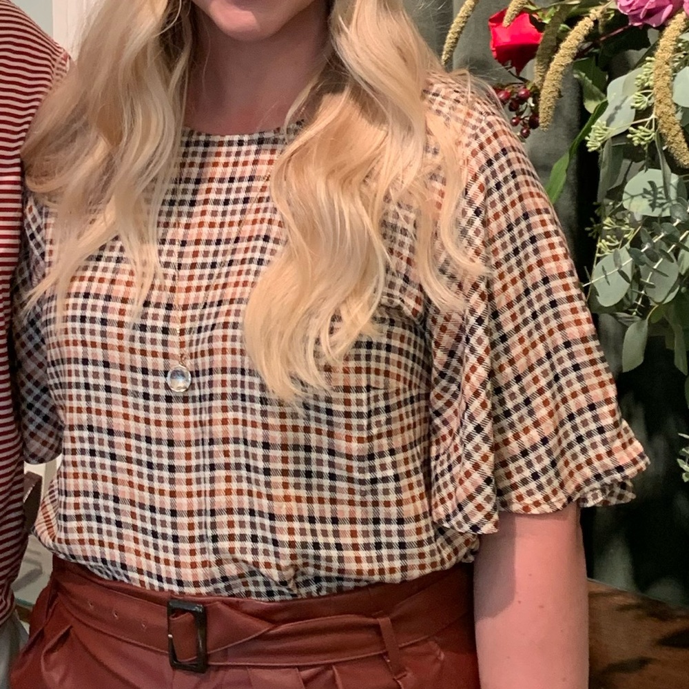 a new day checked blouse